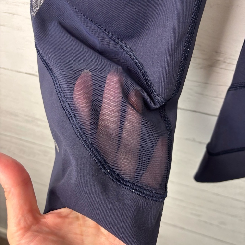 Lululemon Home Stretch Crop (19") Midnight Navy Running Leggings Mesh Pockets 6 - Picture 10 of 14